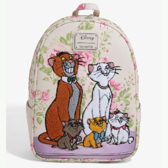Loungefly Disney The Aristocats Floral Chenille Mini Backpack - Picture 1 of 3